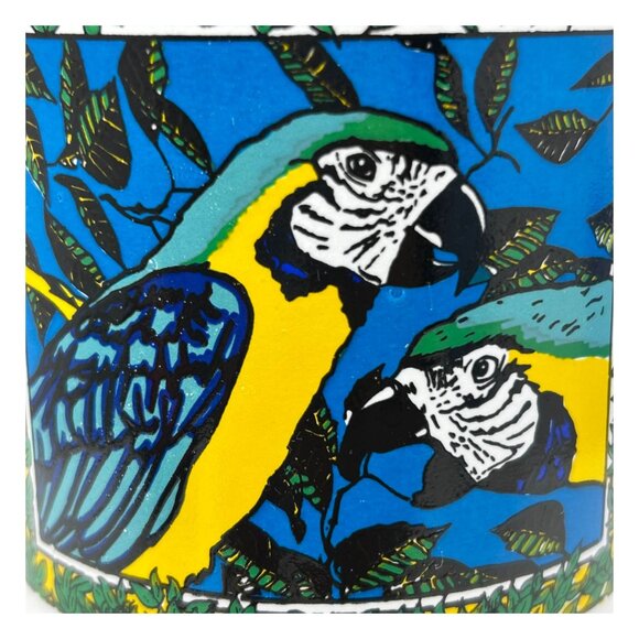 Puerto Vallarta White Ceramic Mug With Vibrant Parrot Design - Picture 4 of 9